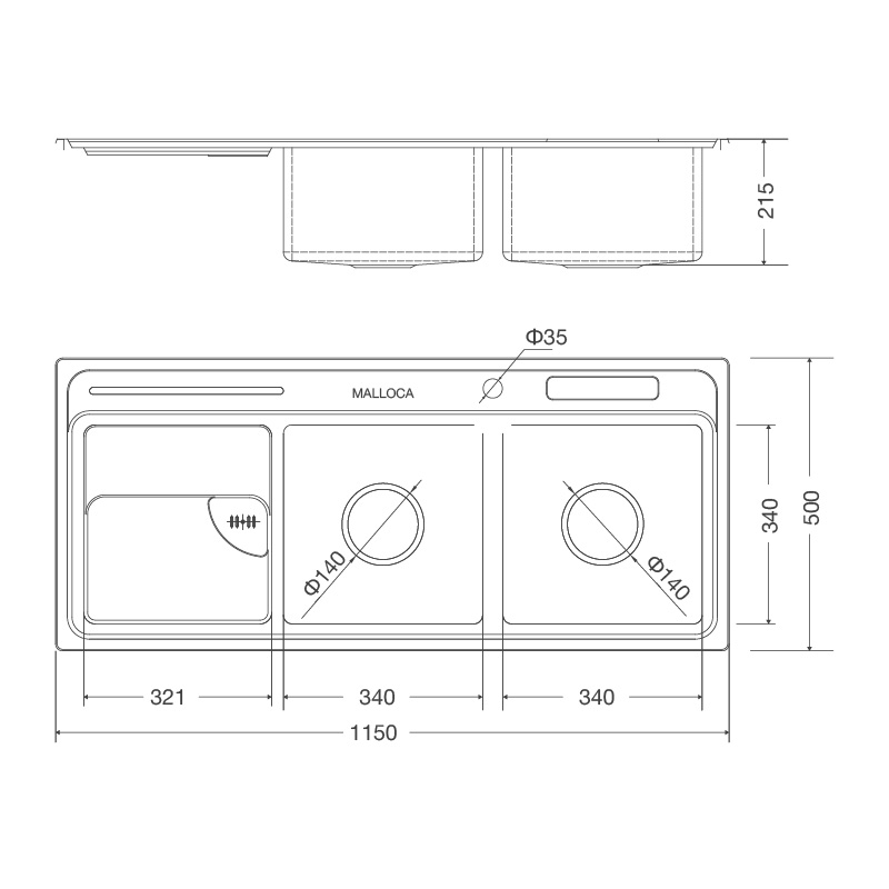 Chậu chén MALLOCA MS 8816