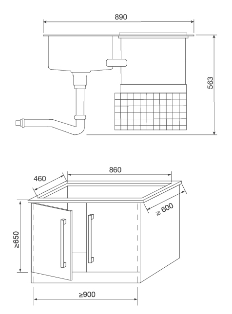 Máy rửa chén tích hợp WQP6-890F3