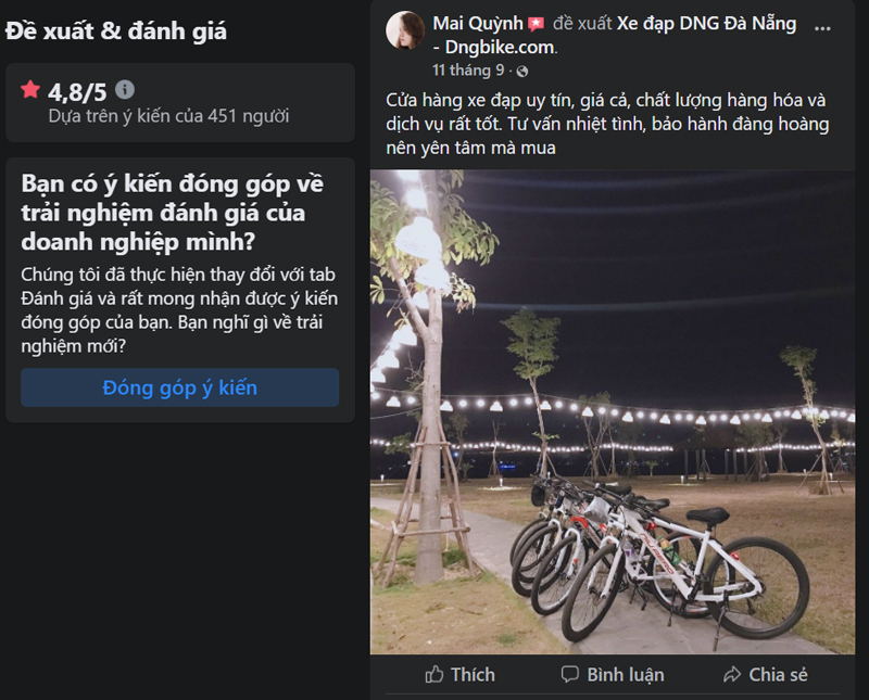 Đánh giá của khách hàng dành cho dngbike