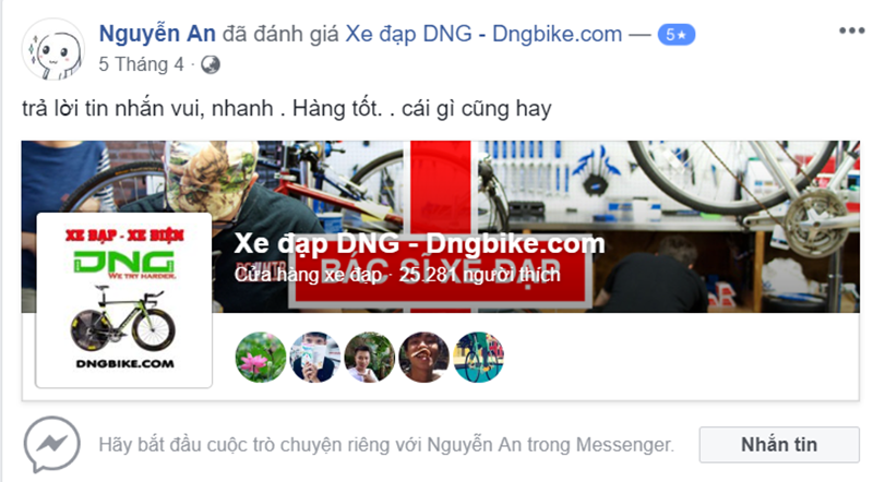 Đánh giá và nhận xét cửa hàng xe đạp thể thao dngbike