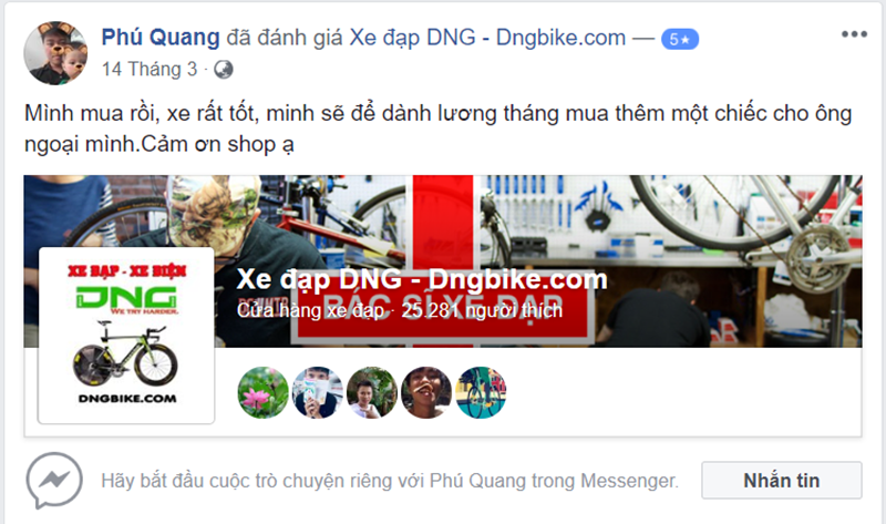 Đánh giá và nhận xét cửa hàng xe đạp thể thao dngbike