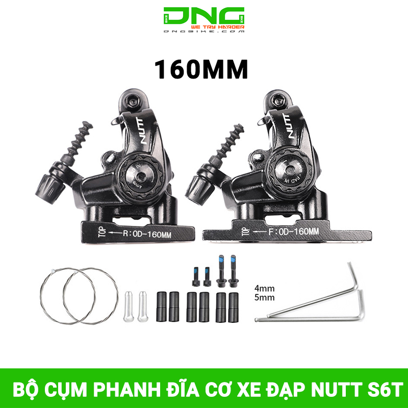 Bộ cụm phanh đĩa cơ xe đạp NUTT S6T