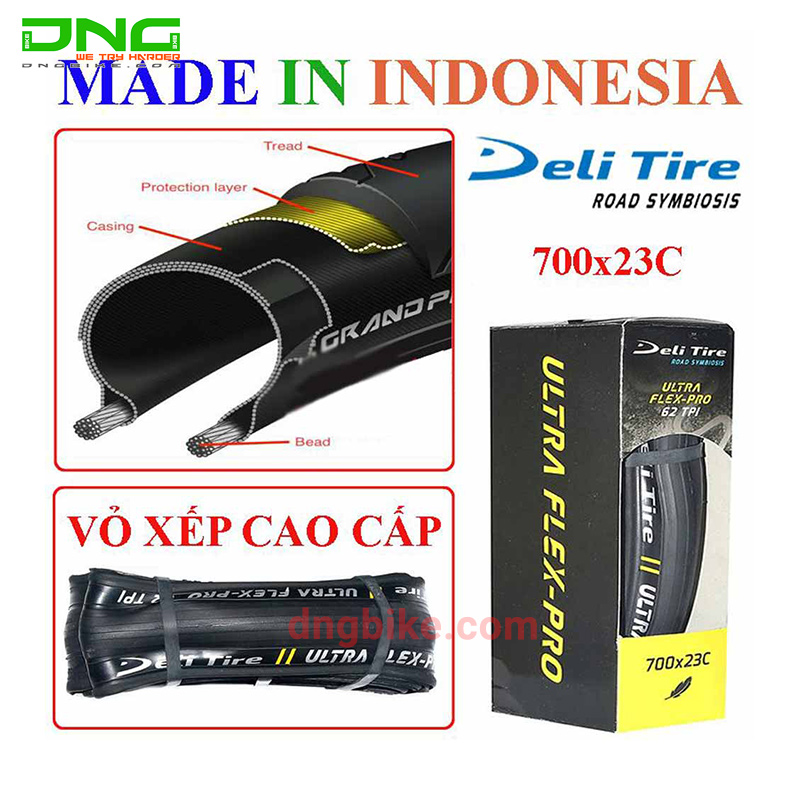 Lốp gấp Deli Ultra Flex-Pro 700x23c