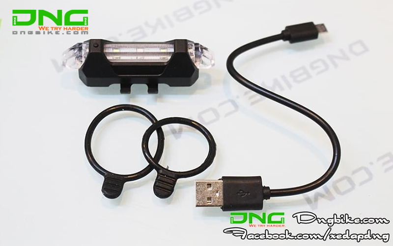 Đèn hậu xe đạp pin sạc RAPID 2 màu