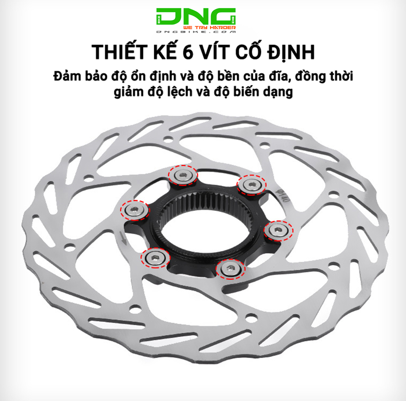 Đĩa phanh xe đạp NUTT RS6 140mm Center lock