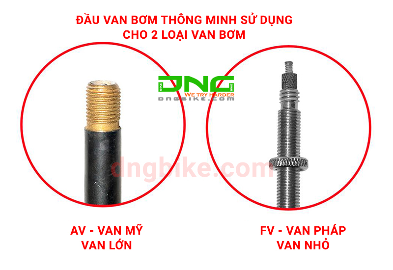 Cách nhận biết đầu văn bơm xe đạp