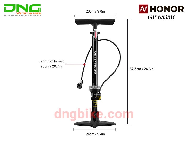 Bơm sàn xe đạp HORNOR GP-6535B