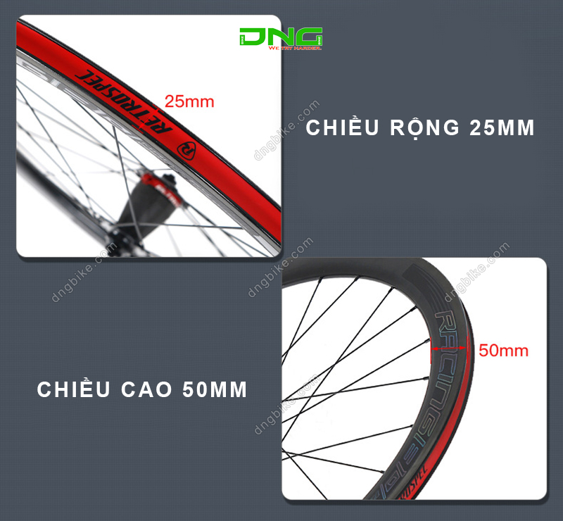 Vành bộ xe đạp đua Carbon Retrospec Racing RS-CBR50-QR Hub carbon 50mm