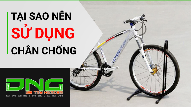 Chân chống dựng xe đạp chữ L có móc bên