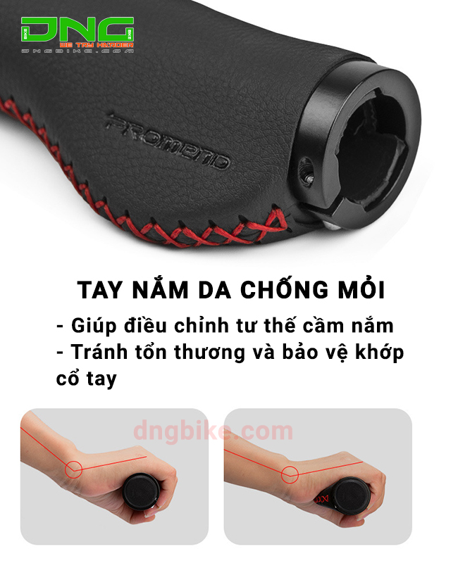 Tay nắm da xe đạp chống mỏi có khóa PROMEND GR-502