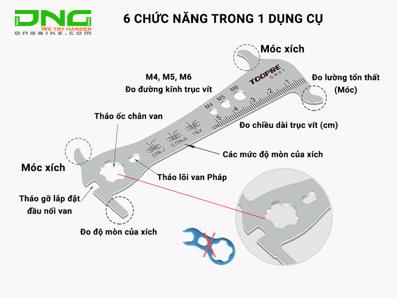 Thước đo xích xe đạp TOOPRE CR01