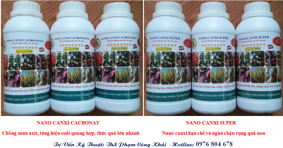 Nano canxi, nano canxi cacbonat chống mưa axít hại hoa và quả non, hạn chế rụng quả sinh lý trên cây ăn quả có múi