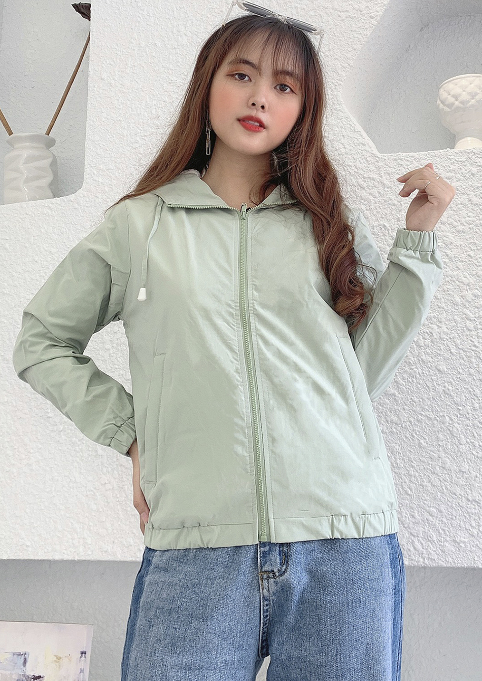 Áo khoác gió nữ lót lông cừu mũ liền 1872 Brian