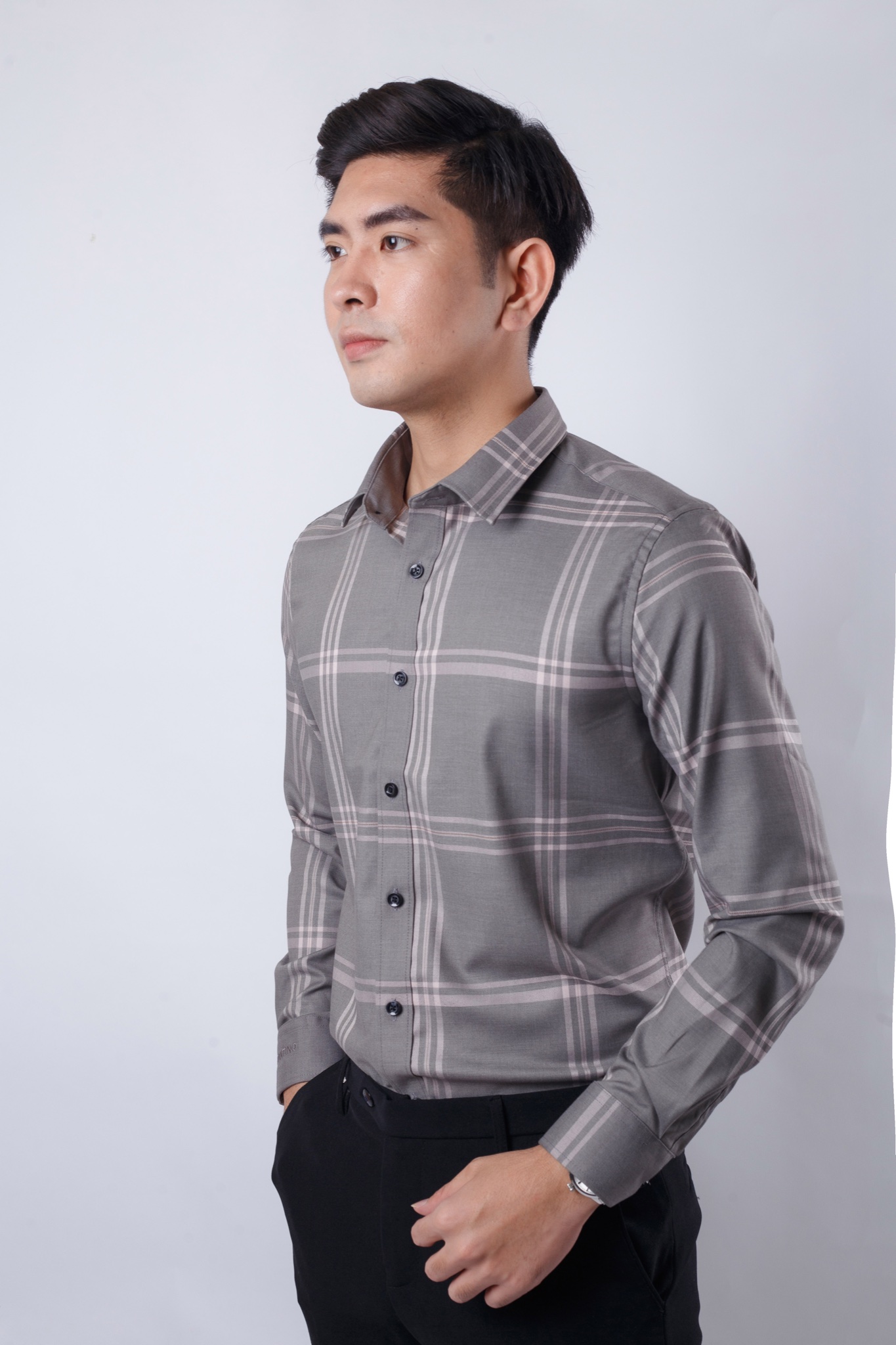 Áo sơ mi Bamboo kẻ gst4388 Navy