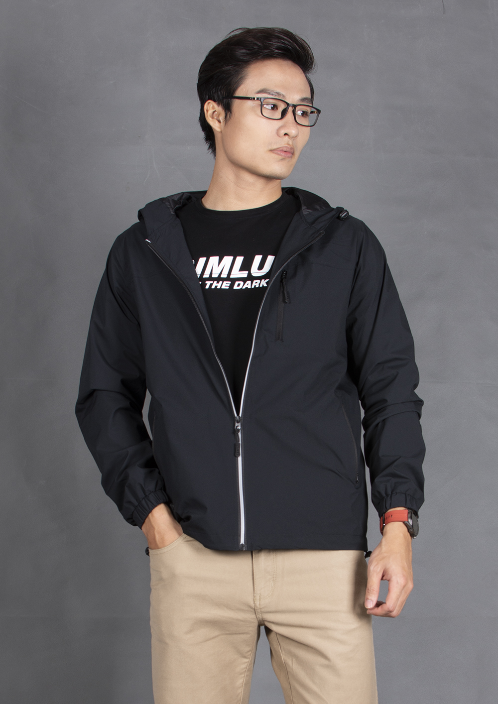 Áo khoác gió nam 2 lớp mũ tháo rời 08831 Brian