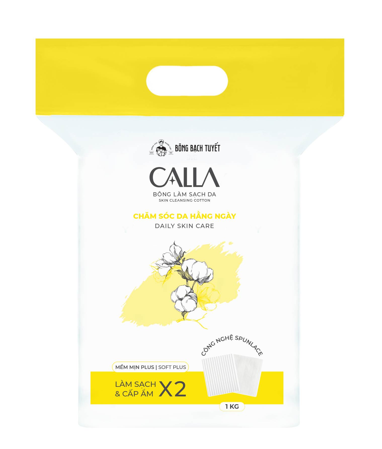 Bông làm sạch da Bông Bạch Tuyết Calla Mềm Mịn 1Kg