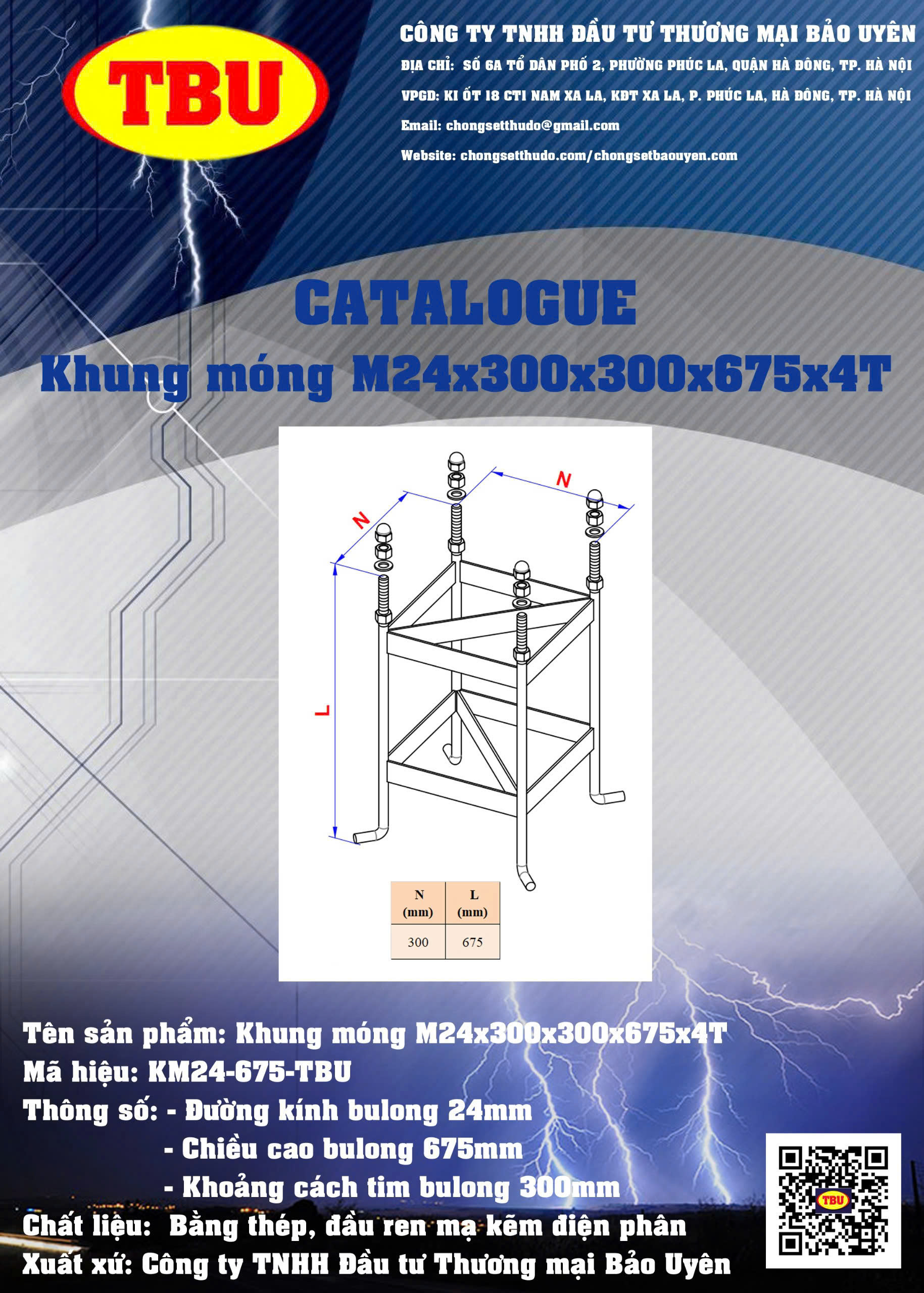 Catalogue Khung Móng M24x300x300x675x4T