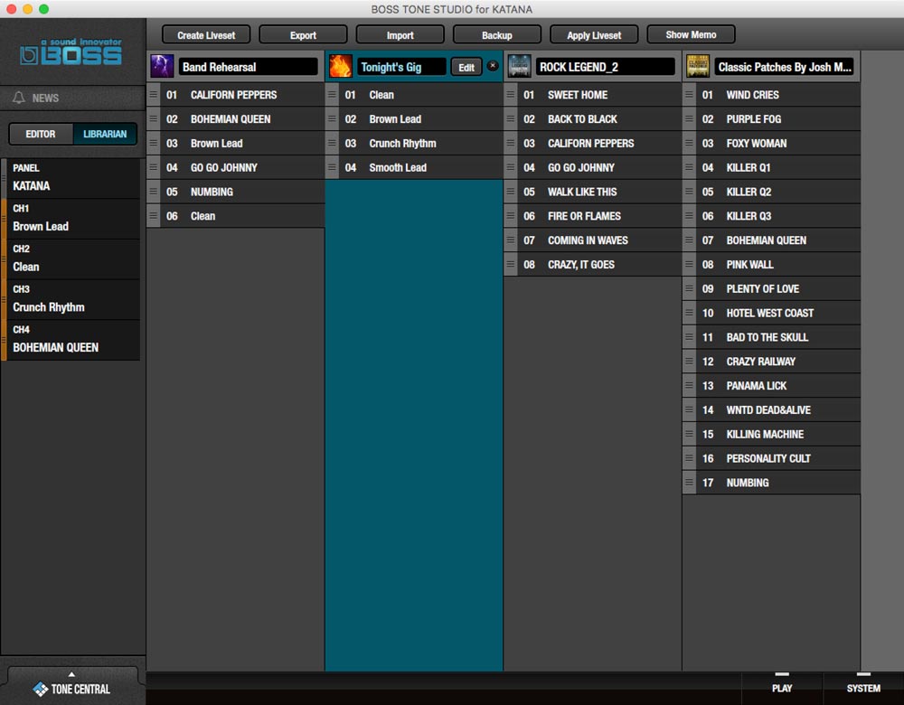 Đánh giá phần mềm Boss Tone Studio cho dòng amply Katana