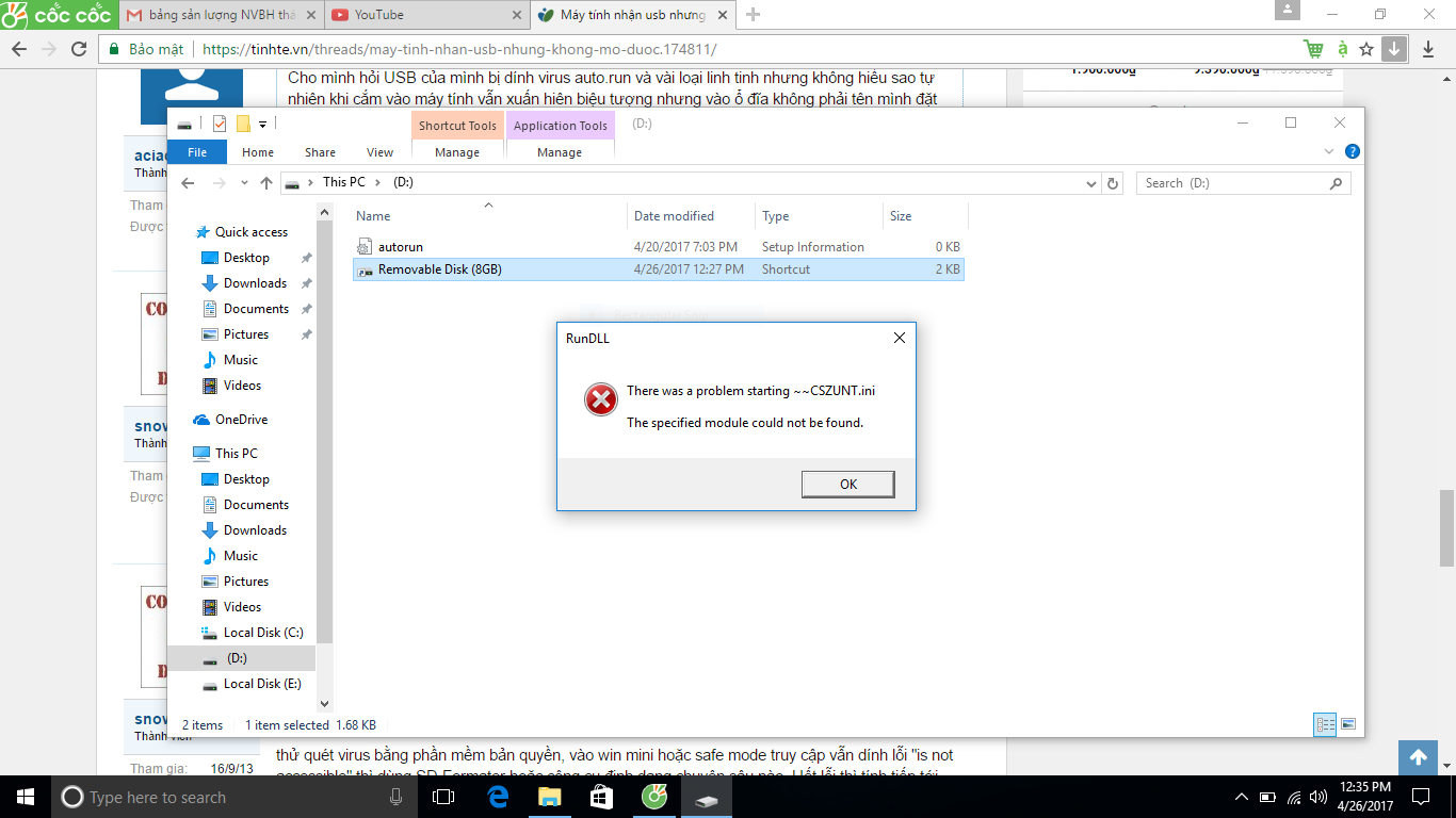Nguyên nhân máy tính nhận usb nhưng không hiển thị ổ đĩa