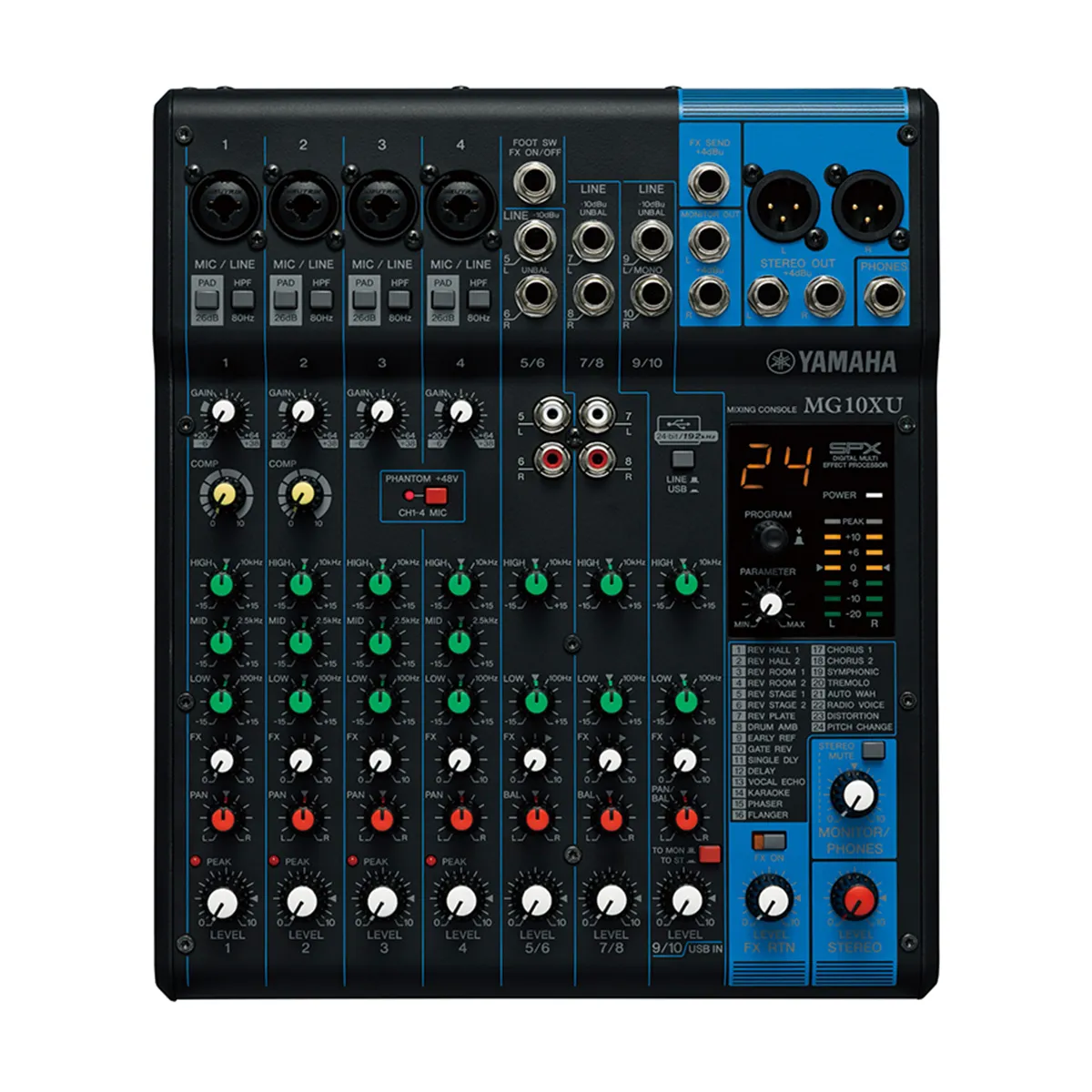 Bàn Mixer Yamaha MG10XU  (Mixer Analog, 10 kênh, 4 Mono, 3 Stereo)