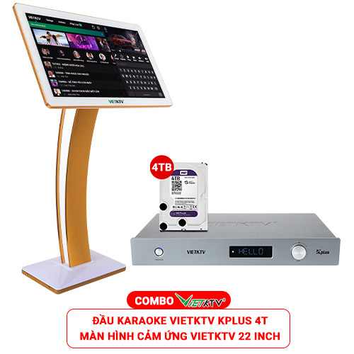 Combo Đầu Việt KTV K-Plus 4T + Màn Việt KTV Led RGB 22 inch