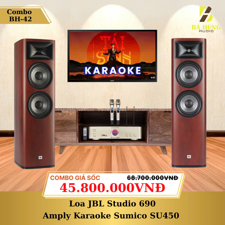 Loa JBL Studio 690, Amply Karaoke Sumico SU450