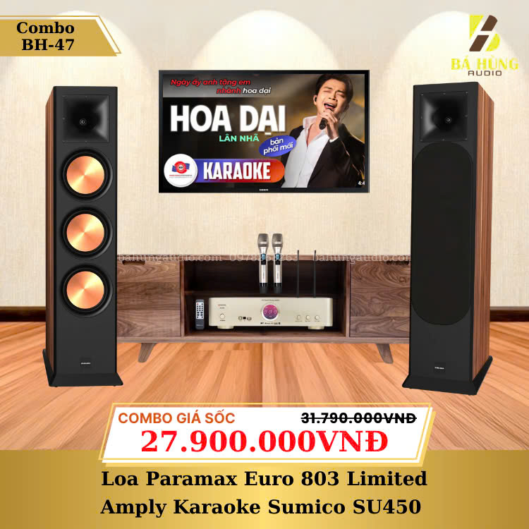 Loa Paramax Euro 803 Limited, Amply Karaoke Sumico SU450