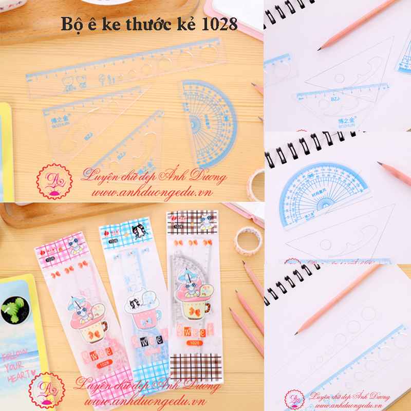 Bộ ê ke thước kẻ 1028