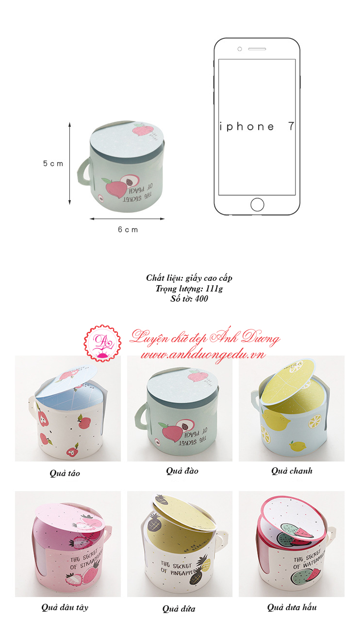 Giấy Note hộp tròn hình cốc uống nước