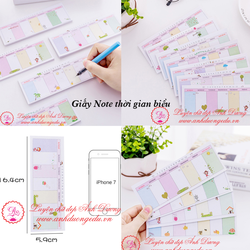 Giấy Note thời gian biểu