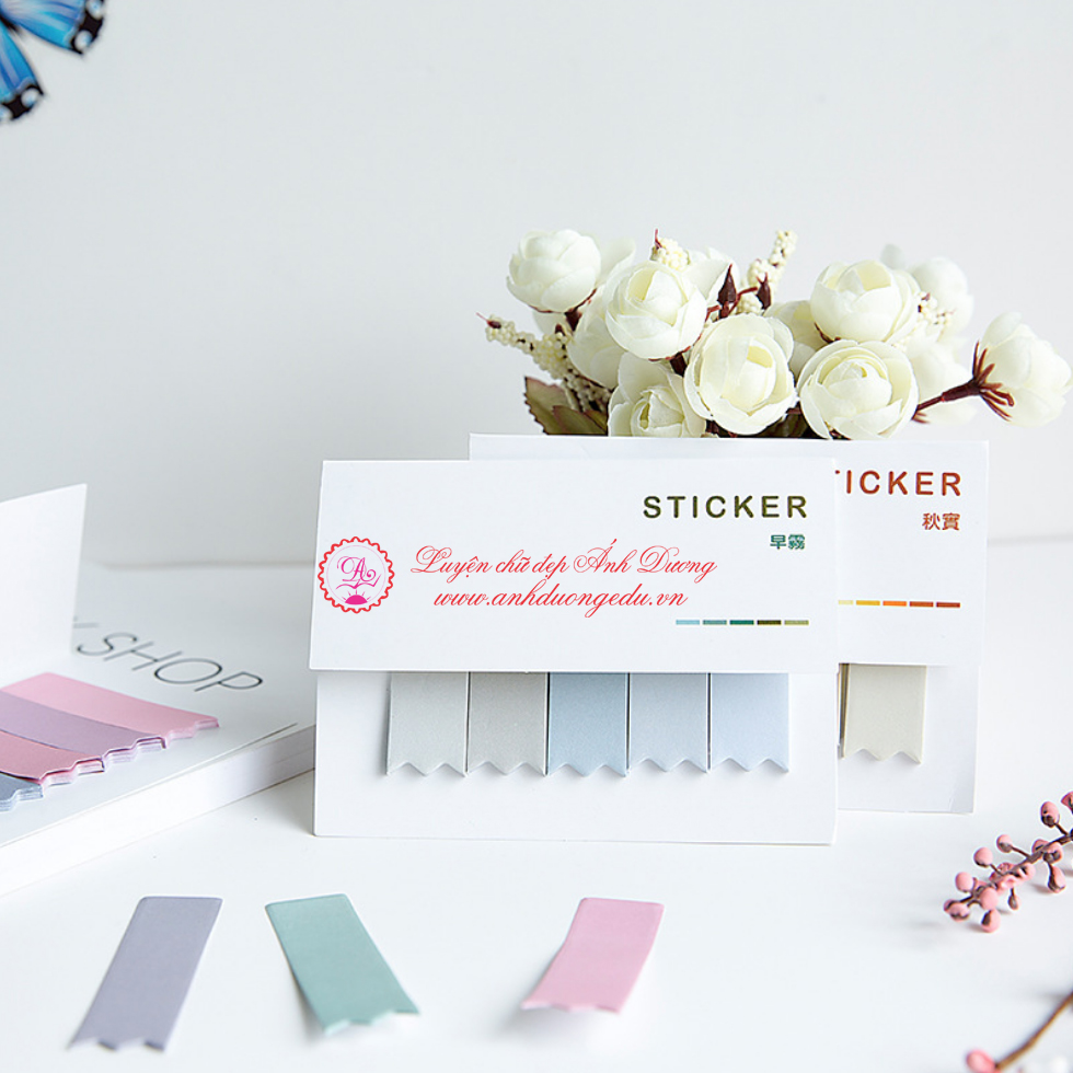 Giấy Note Sticker 5 thẻ viền ziczac