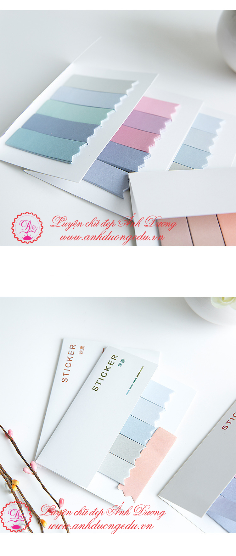 Giấy Note Sticker 5 thẻ viền ziczac