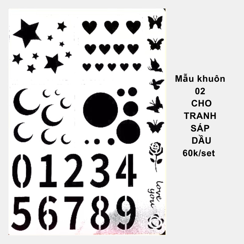 Mẫu khuôn 02 cho tranh sáp dầu