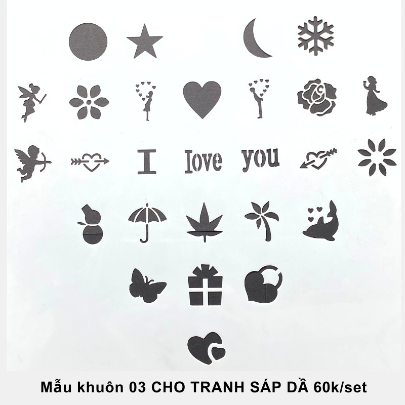 Mẫu khuôn 03 cho tranh sáp dầu