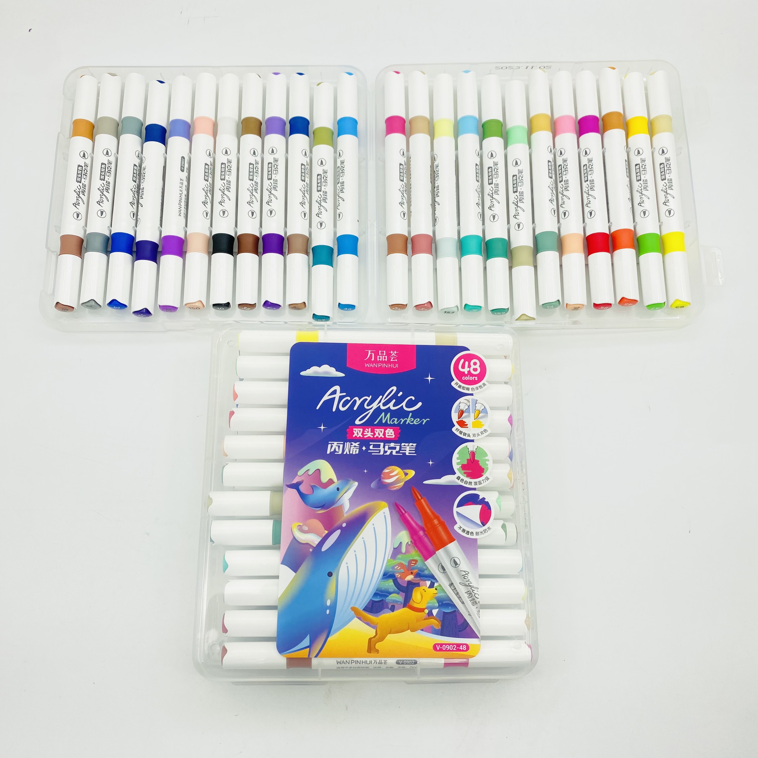 bộ bút V0902 - 48 màu - 2 đầu brush 2
