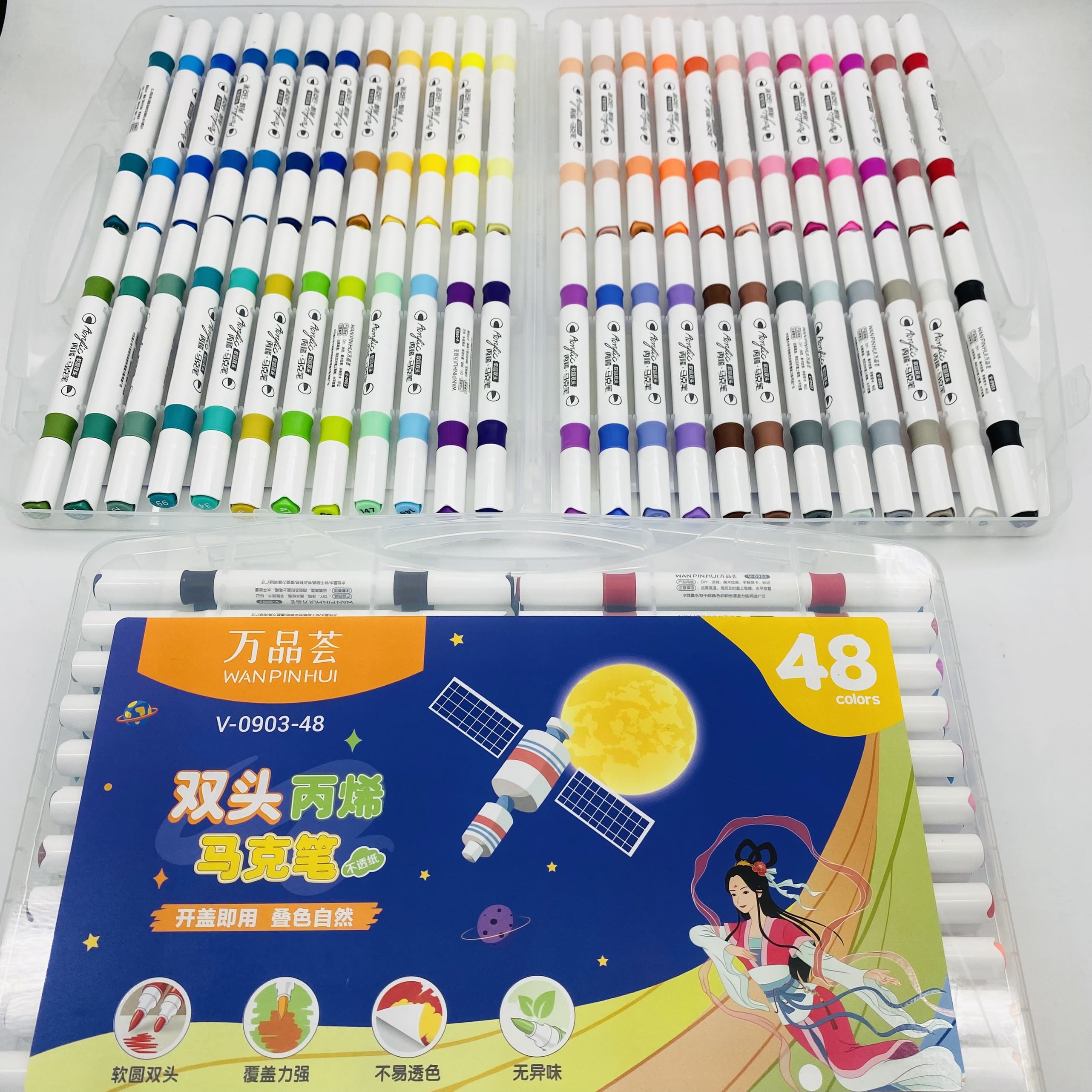 bộ bút V0903 - 48 - 1 đầu đạn 1 đầu brush