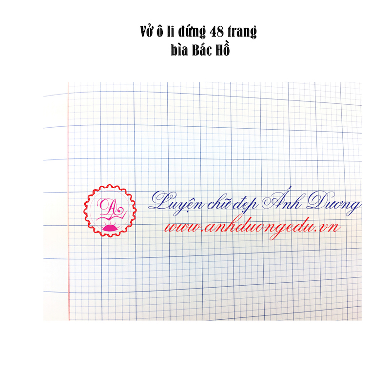 Vở ô ly đứng - 4 ly(48 trang) bìa Bác Hồ