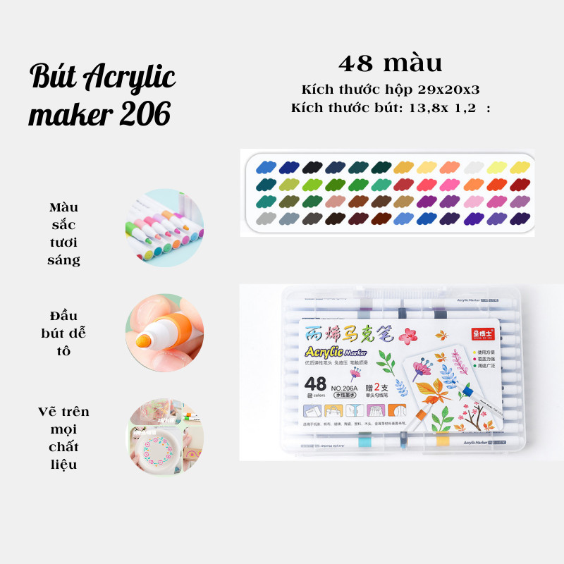 Bộ bút acrylic N206 - 24 màu