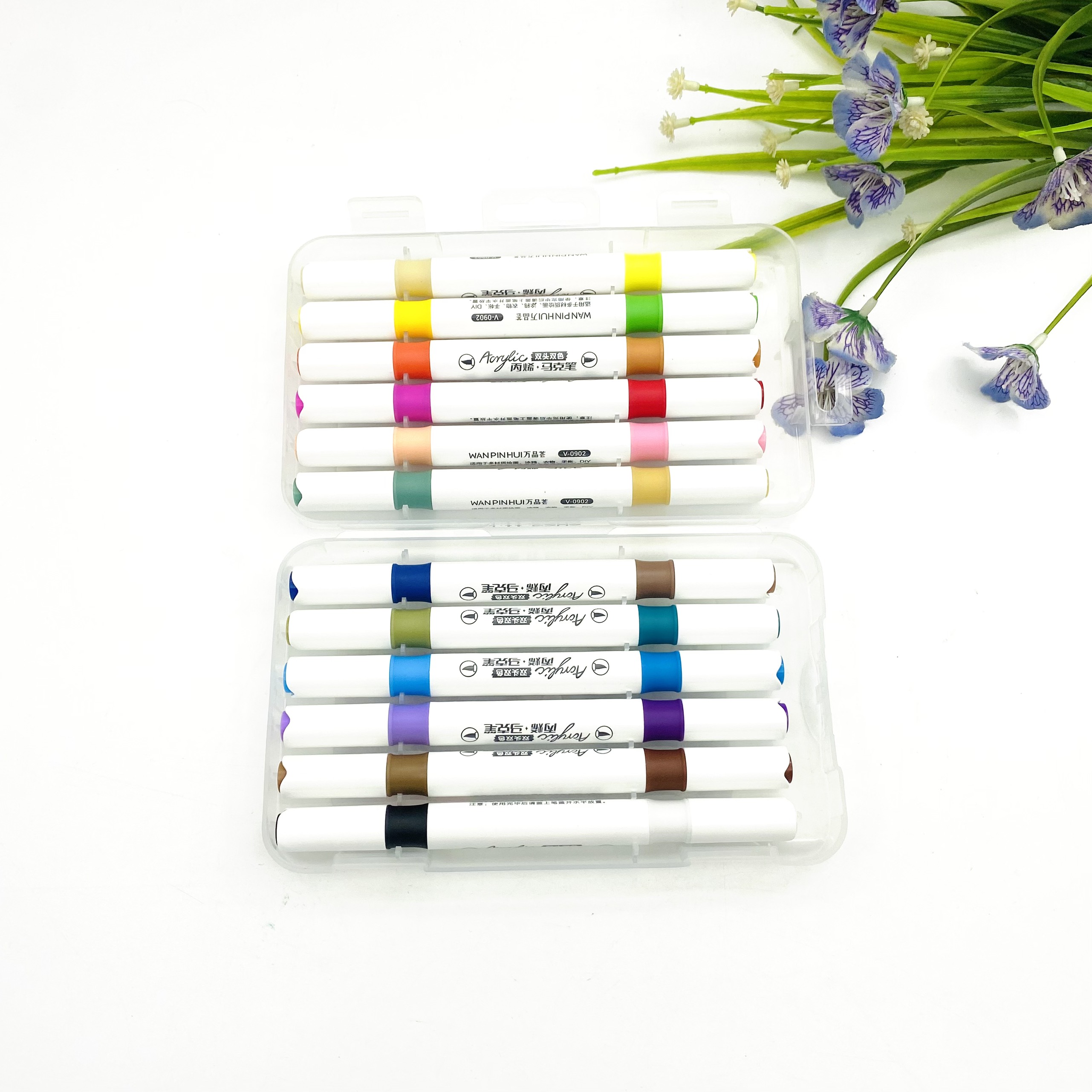 Bộ bút V0902 - 24 màu - 2 đầu brush 2
