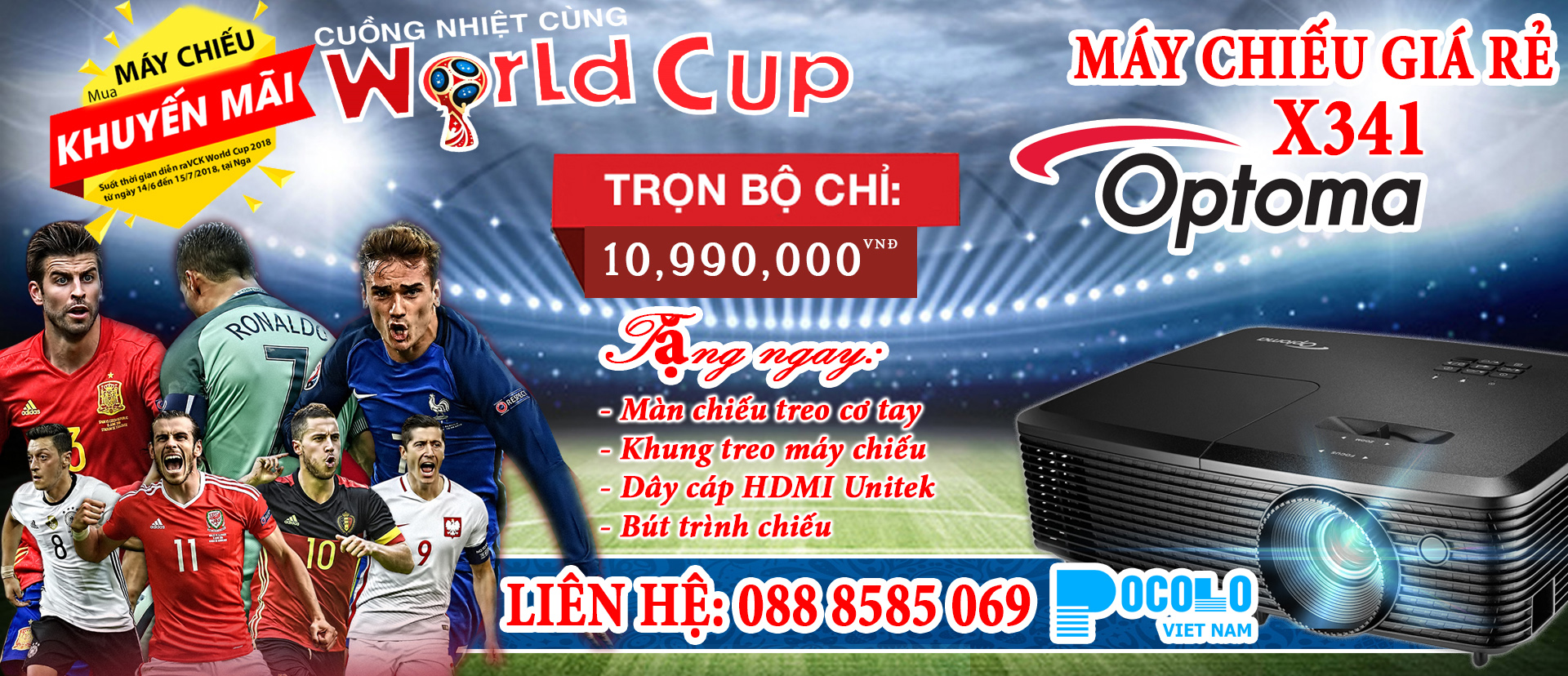 Tư vấn mua máy chiếu xem World Cup 2018 chất lượng giá rẻ