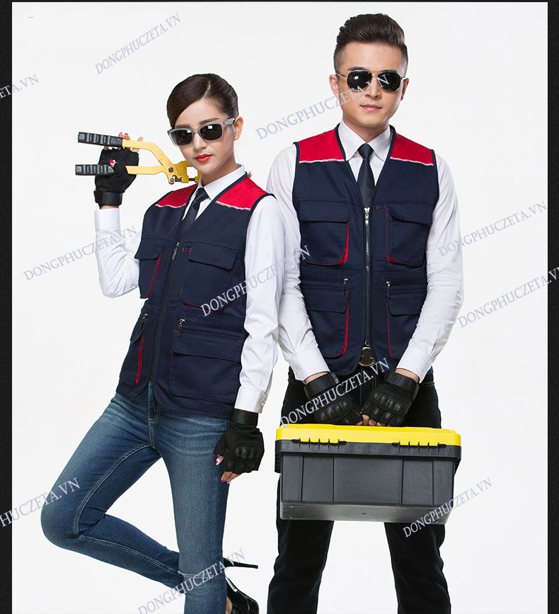 áo gile phản quang kỹ thuật màu xanh đen