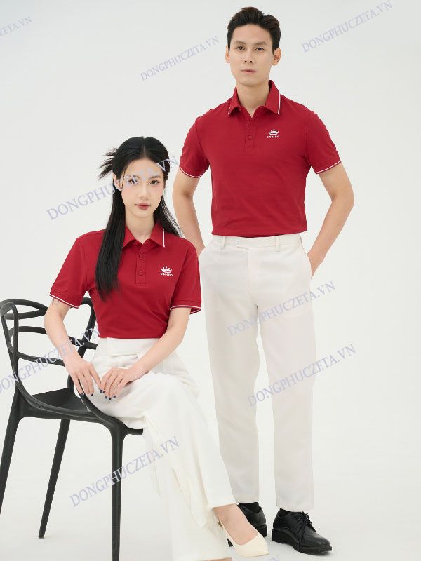 Áo Đồng Phục Công Ty màu đỏ