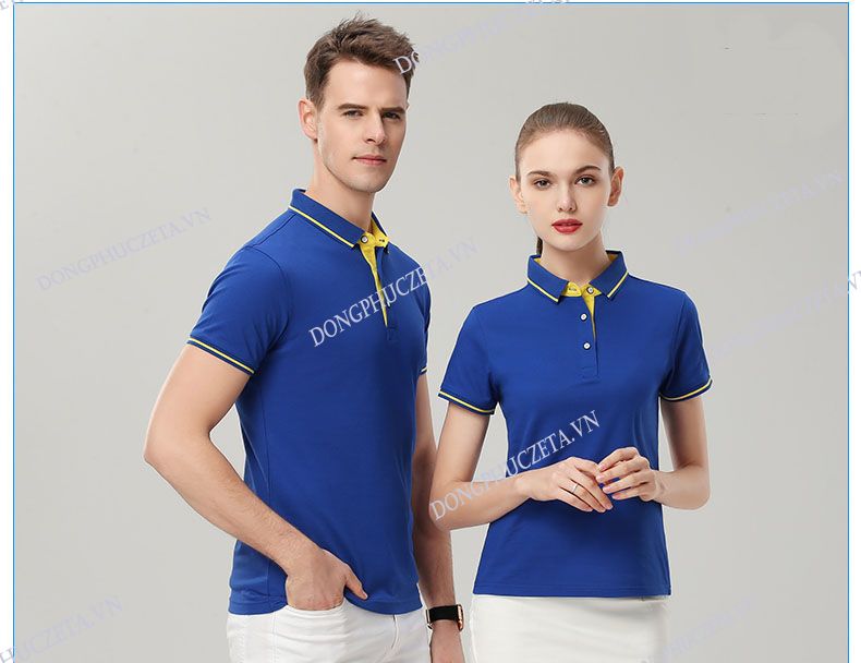 Áo phông đồng phục công ty đẹp màu xanh dương