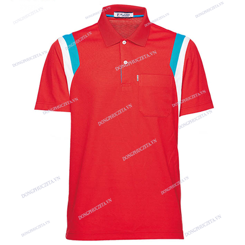 Áo đồng phục màu đỏ cổ bẻ