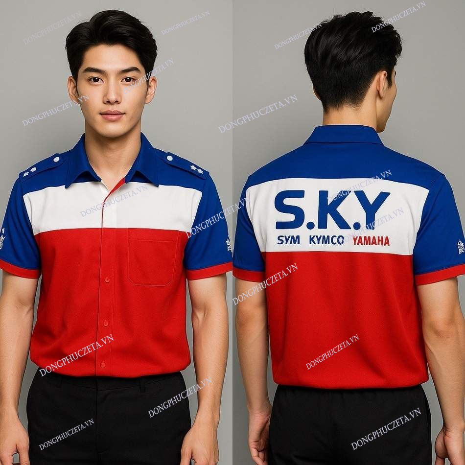 Áo đồng phục màu đỏ cho kỹ sư