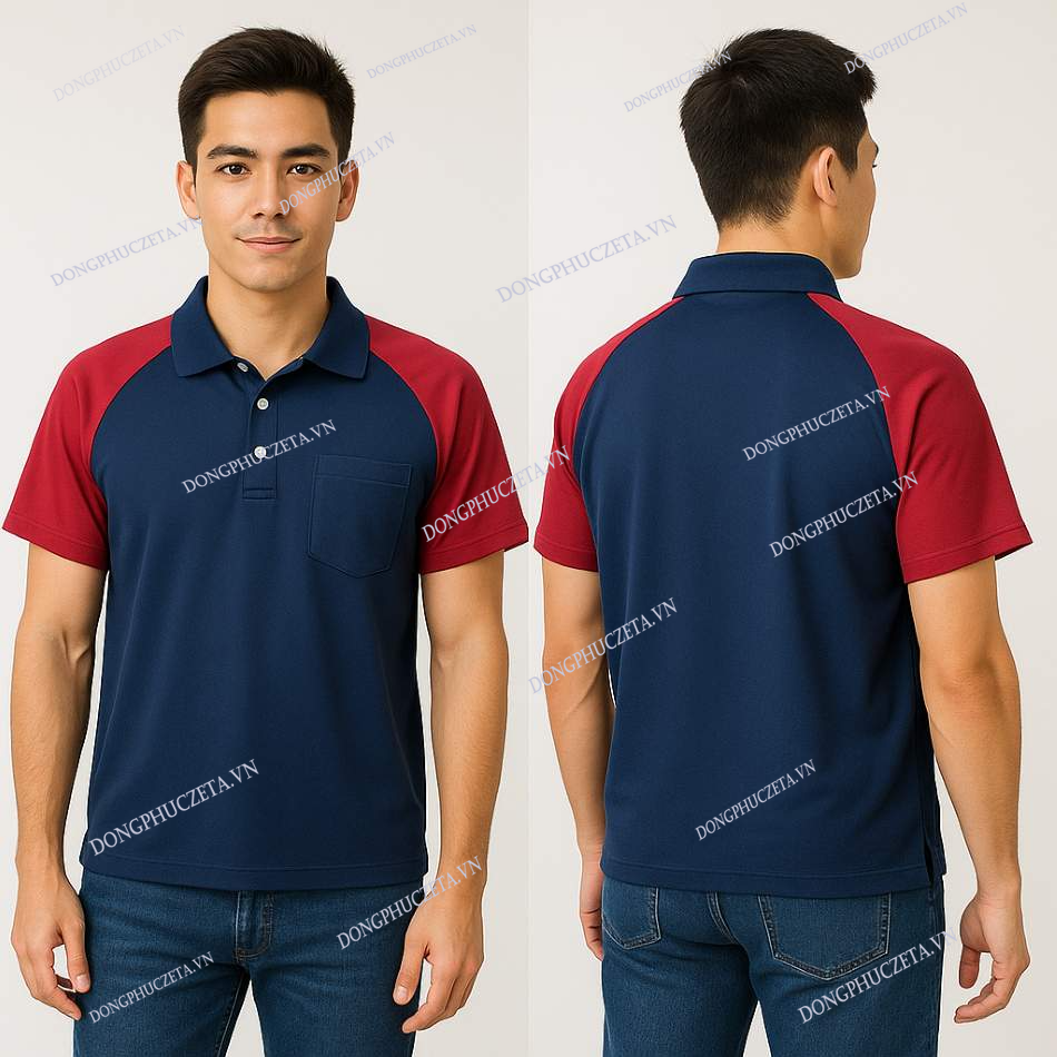 Áo đồng phục màu đỏ cho nhân viên công ty