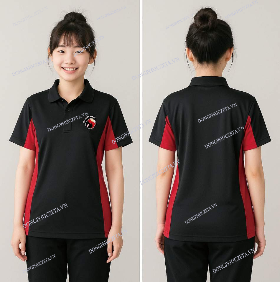 Áo đồng phục màu đỏ đen
