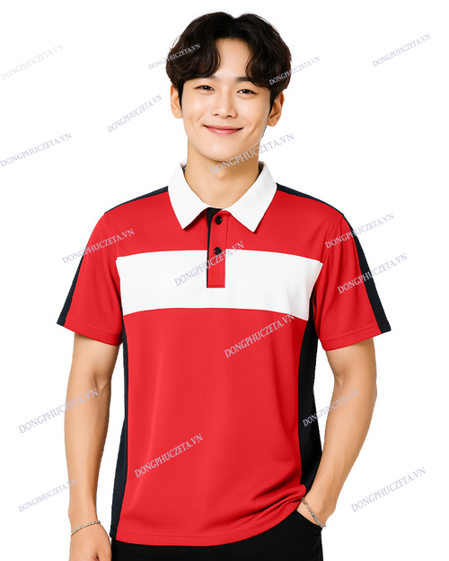 áo polo màu đỏ đồng phục nhân viên