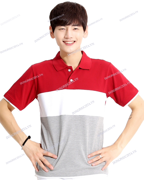  áo polo màu đỏ đồng phục ngân hàng
