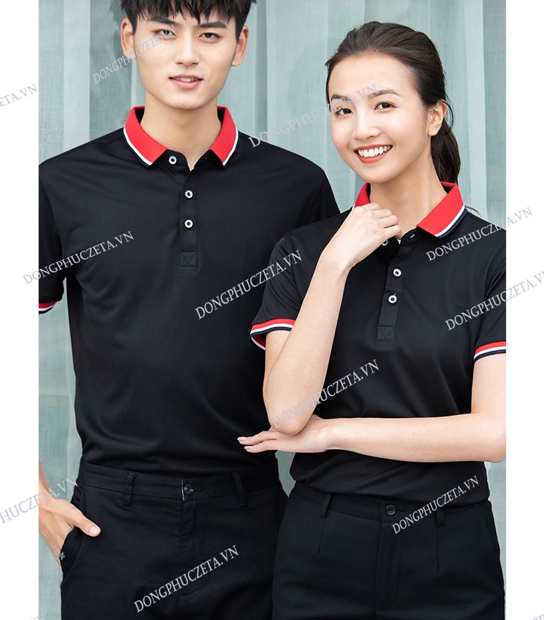 đồng phục nhà hàng áo phông màu đen
